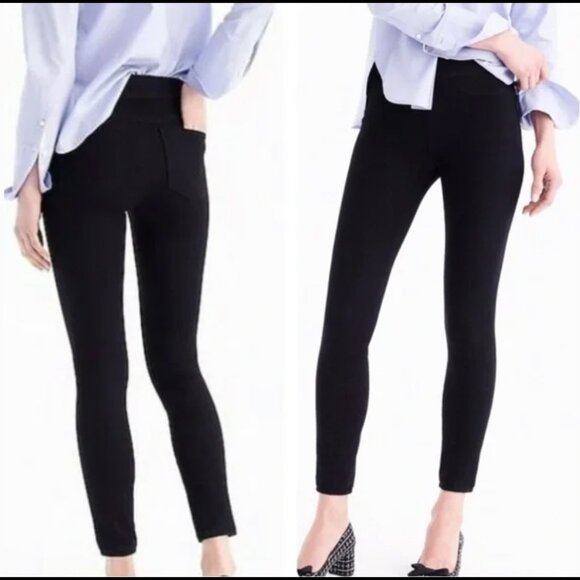 NWT J. Crew Black Toothpick Pull-on High Rise Skinny Jeans (25) - Picture 1 of 12